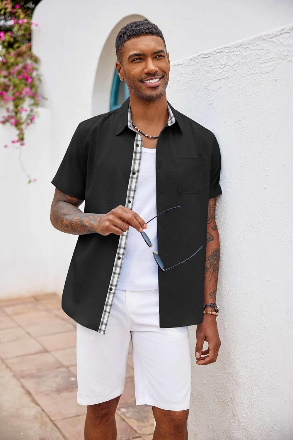 Mens Casual Beach Shirt Relaxed Fit