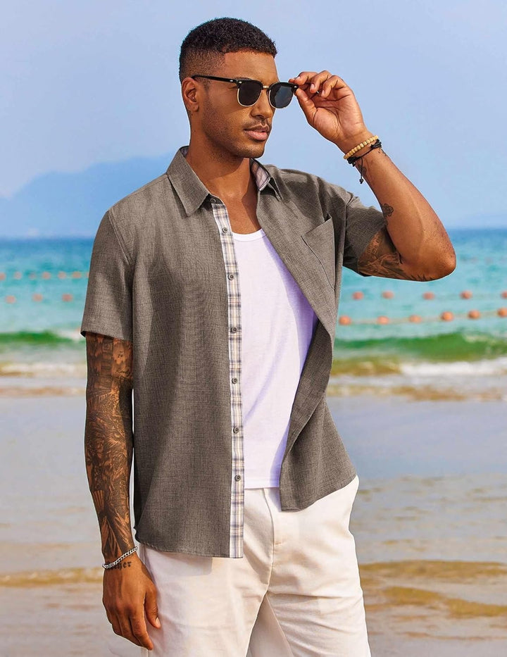 Mens Casual Beach Shirt Relaxed Fit