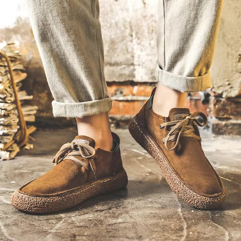 Mens Leather Lace-Up Shoes Classic Style - BritishMode