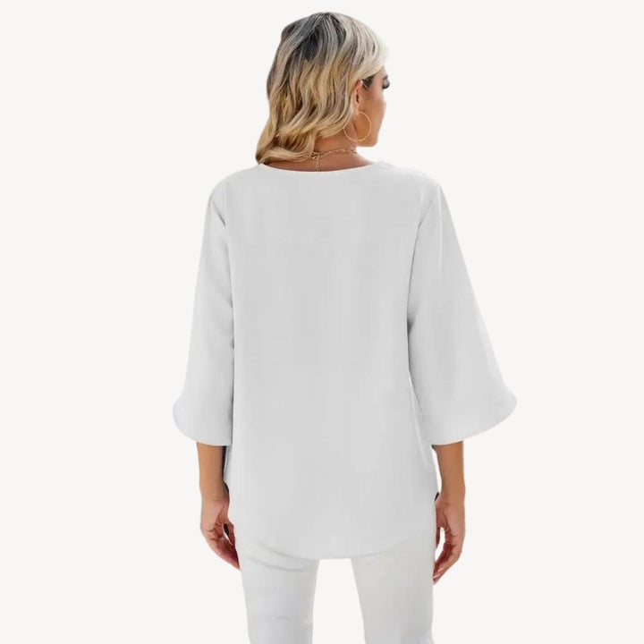 Womens V-Neck Blouse with Dolman Sleeve