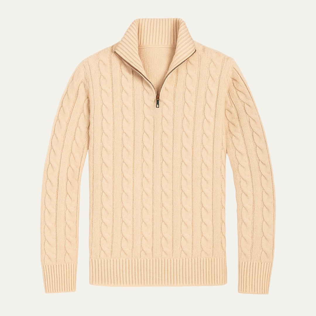 Mens Half-Zip Jumper Merino Wool Classic Fit