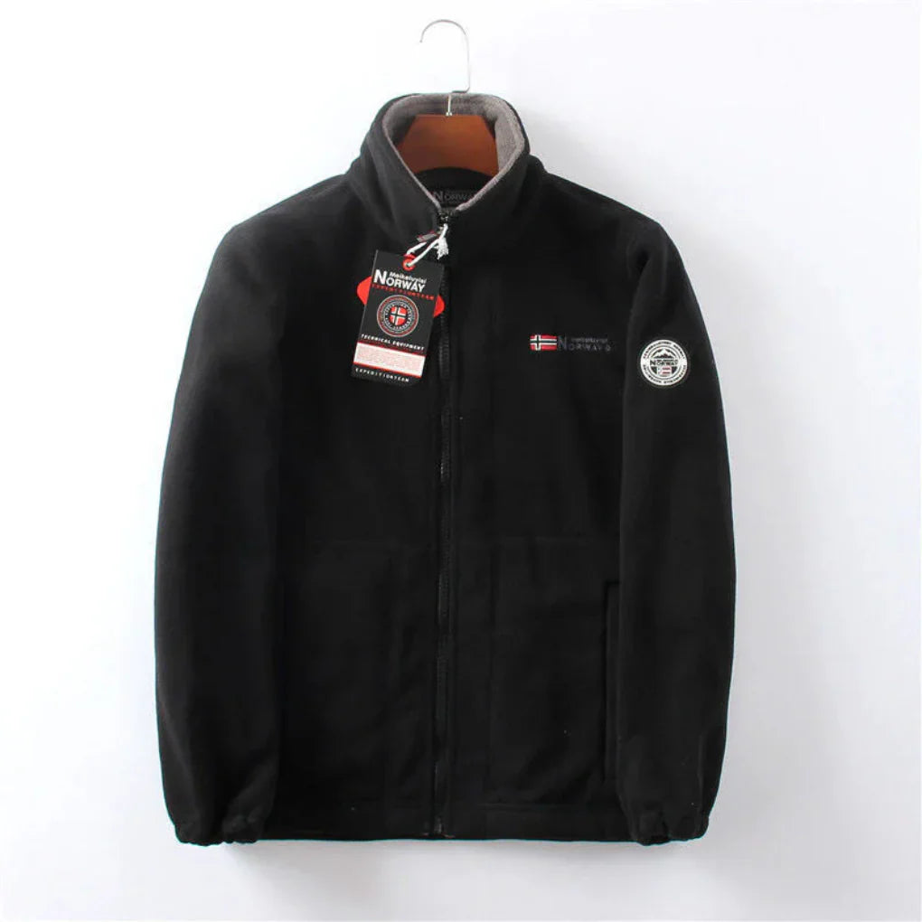 Mens Fleece Jacket Wind Resistant Practical Fit