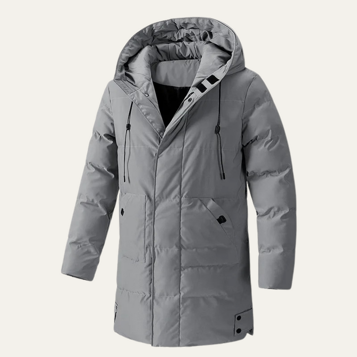 Mens Long Hooded Puffer Jacket Insulated Winter - BritishMode