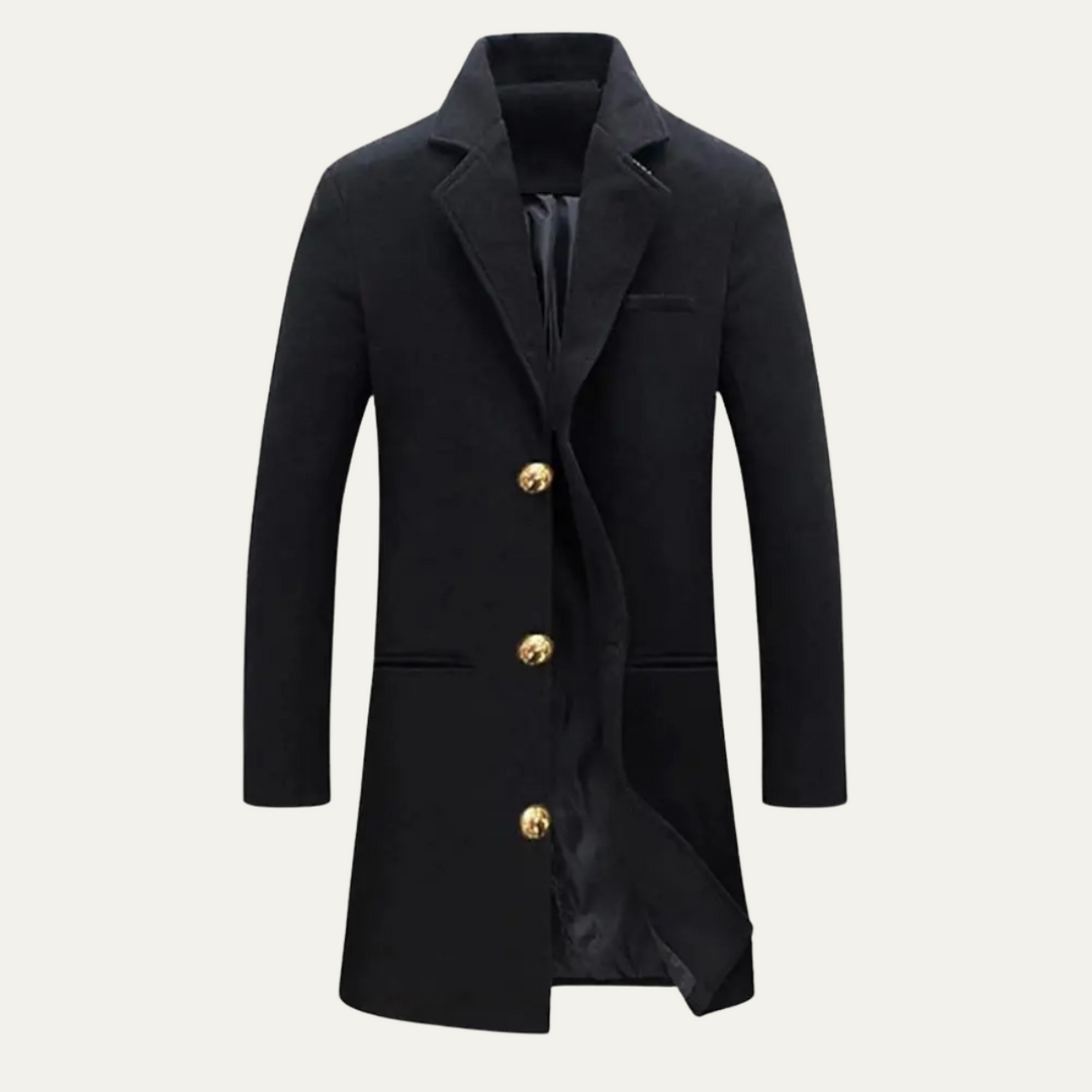 Mens Wool Blend Overcoat Winter Elegant Fit - BritishMode