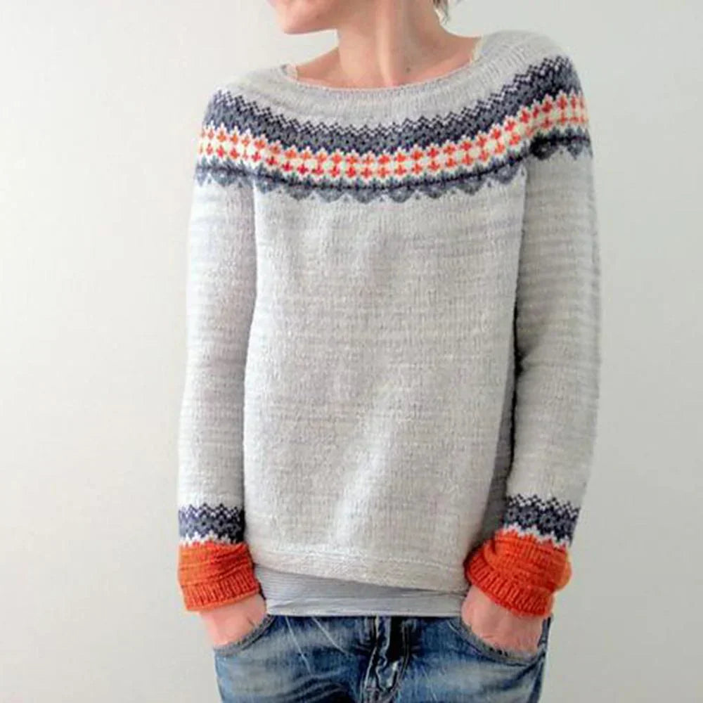 Womens Sweater Knit Long Sleeve Relaxed Fit - BritishMode