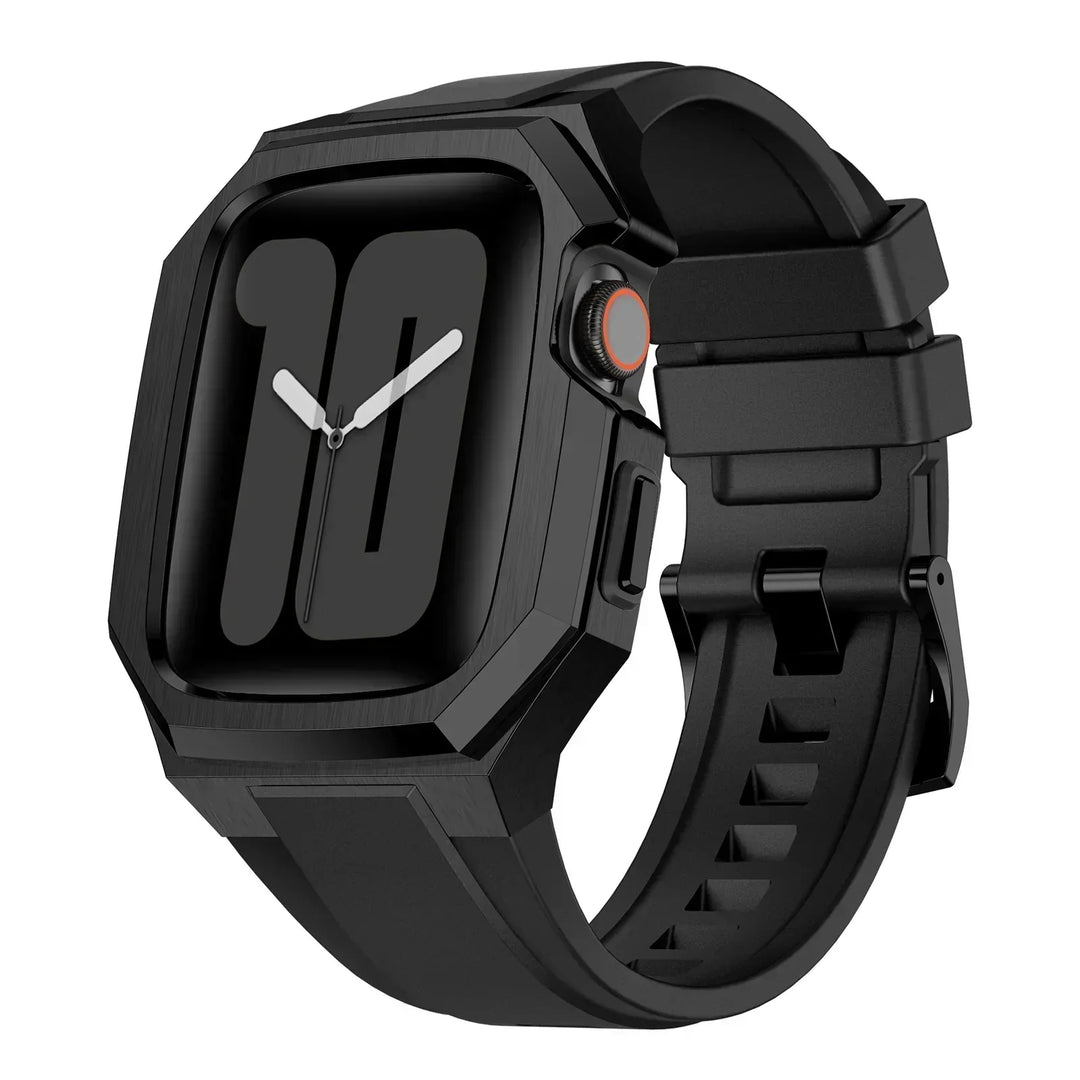 Unisex Apple Watch Strap Rubber with Metal Case - BritishMode