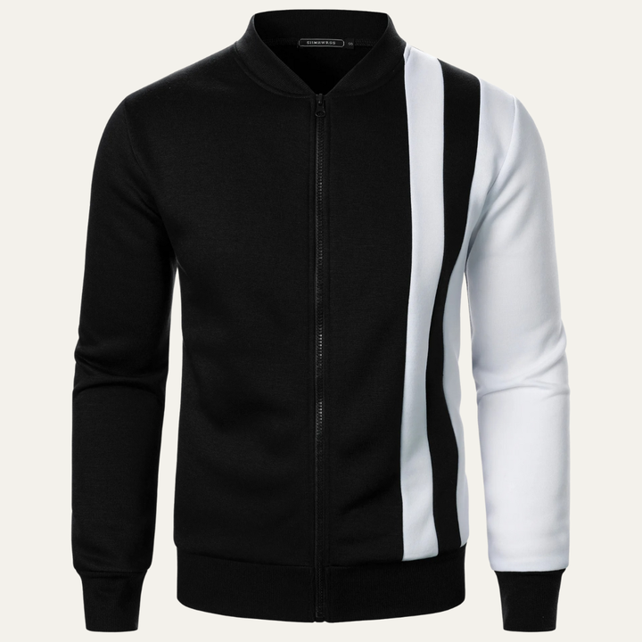 Mens Lightweight Zip-Up Jacket Color Block Design - BritishMode