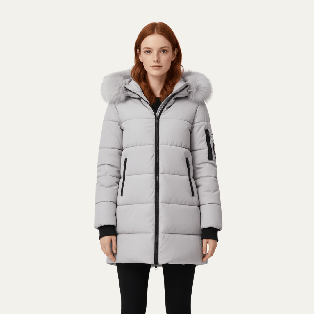 Womens Insulated Puffer Coat Mid-Length Quilted - BritishMode
