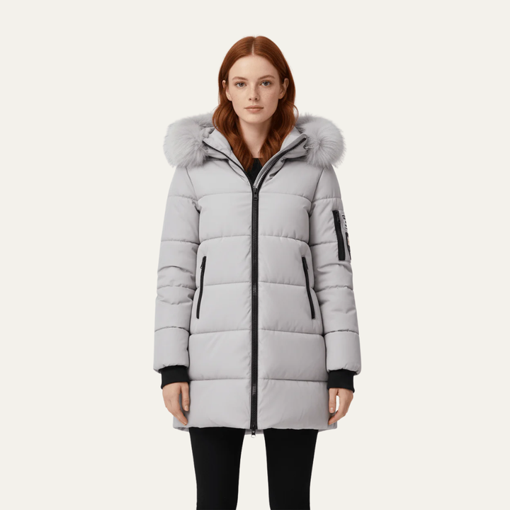 Womens Insulated Puffer Coat Mid-Length Quilted - BritishMode