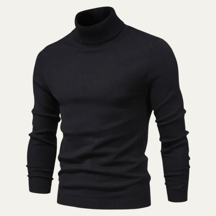 Mens Slim Fit Turtleneck Knit Jumper Casual Style