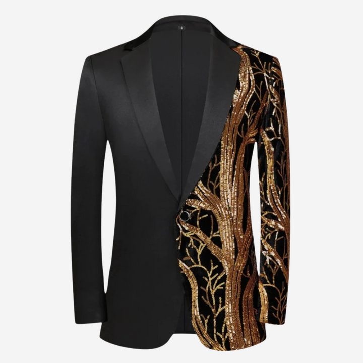 Mens Performance Blazer with Sequin Wave Pattern