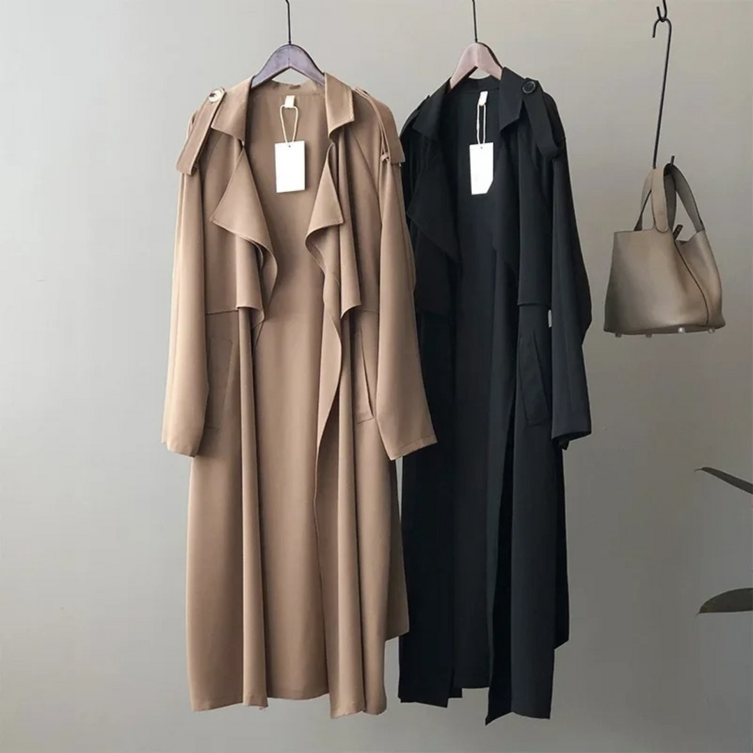 Womens Trench Coat Water-Resistant Relaxed Fit - BritishMode