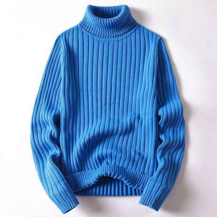 Mens Ribbed Turtleneck Sweater Oversized Fit