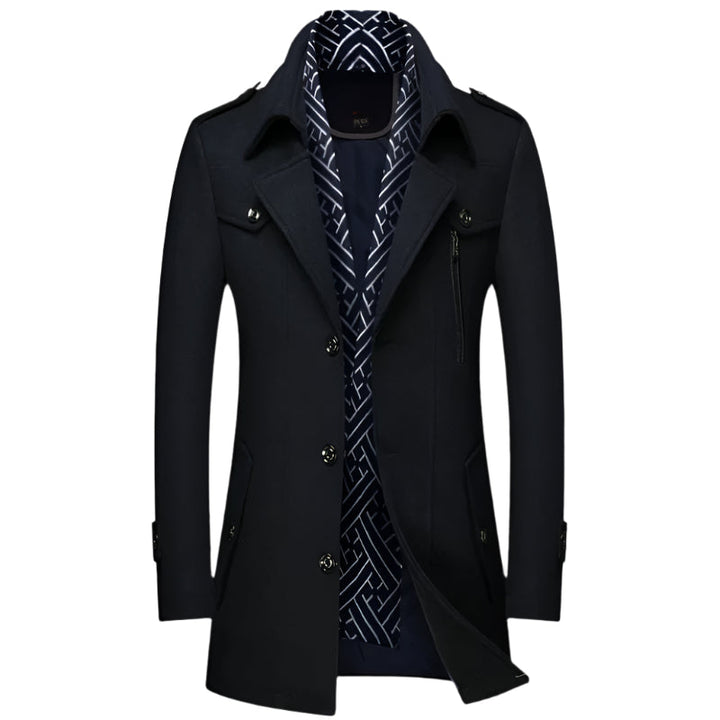 Mens Tailored Coat Wool Blend Slim Fit