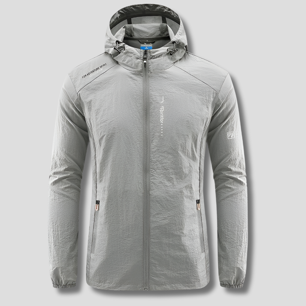 Mens Lightweight Hooded Jacket Windproof Sun Protection