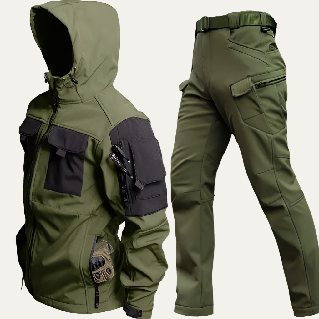 Mens Tactical Softshell Suit Hooded Utility - BritishMode