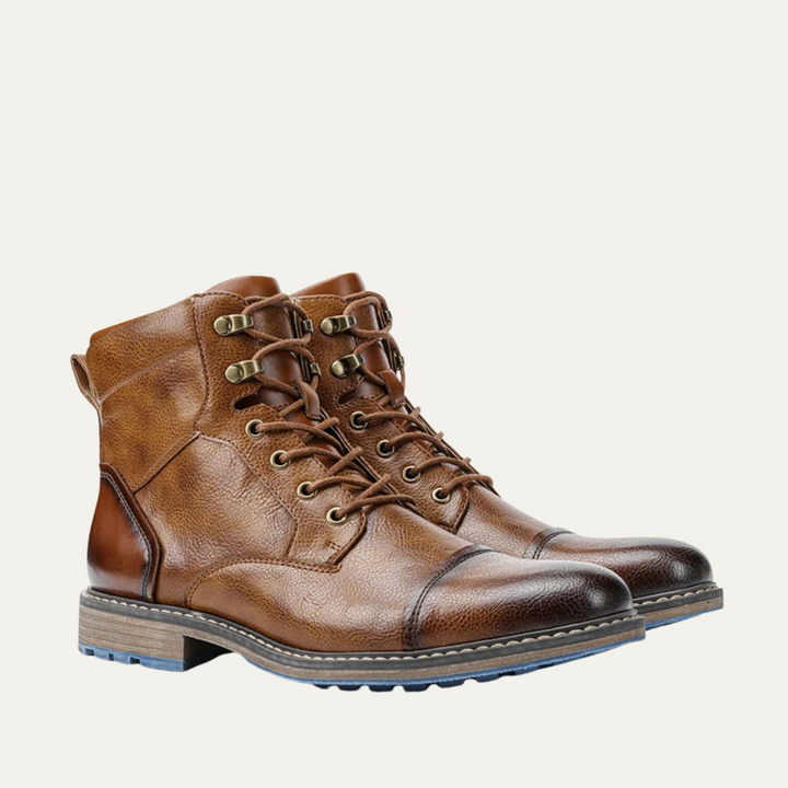 Mens Outdoor Leather Boots Rugged Adventure Style - BritishMode