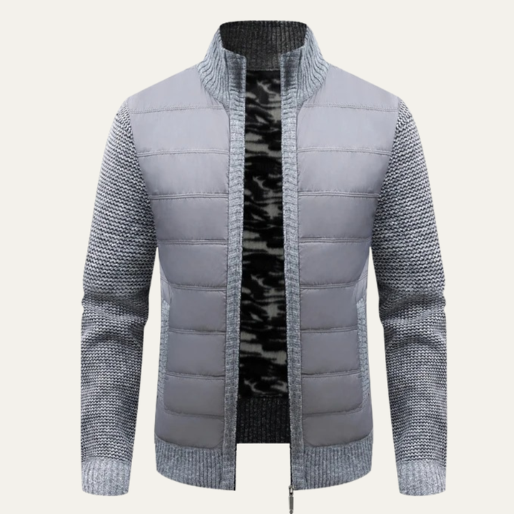Mens Quilted Knit Puffer Jacket Zip-Up Winter Style - BritishMode