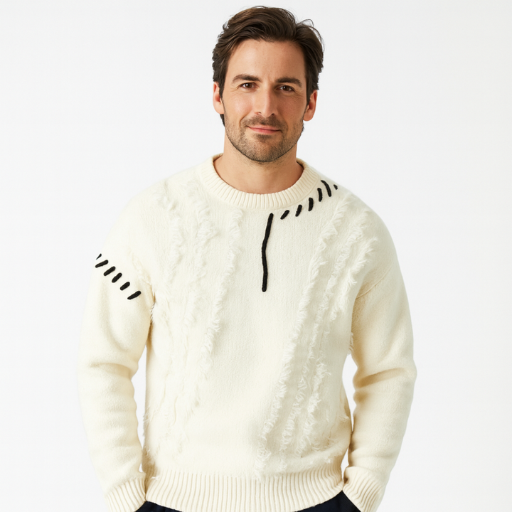 Mens Knit Sweater Distressed Fringe Style - BritishMode