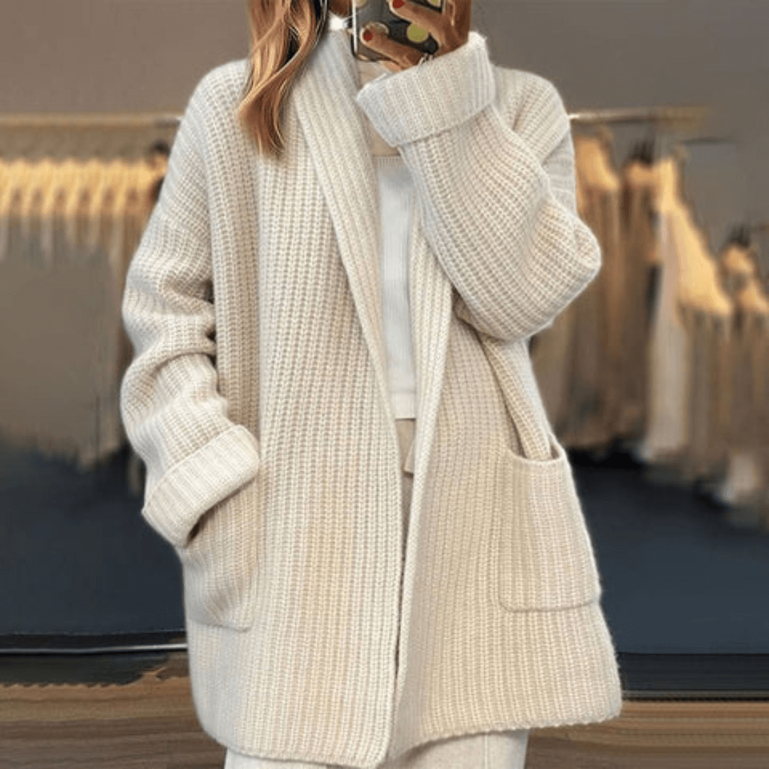 Womens Long Knitted Cardigan Relaxed Fit