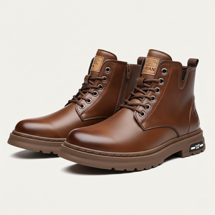 Mens Leather Ankle Boots Durable Non-Slip Design