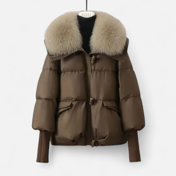 Womens Faux Fur Puffer Coat Soft Warm Fit - BritishMode