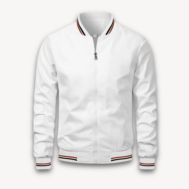 Mens Bomber Jacket Lightweight Polyester Zip-Up Windbreaker - BritishMode