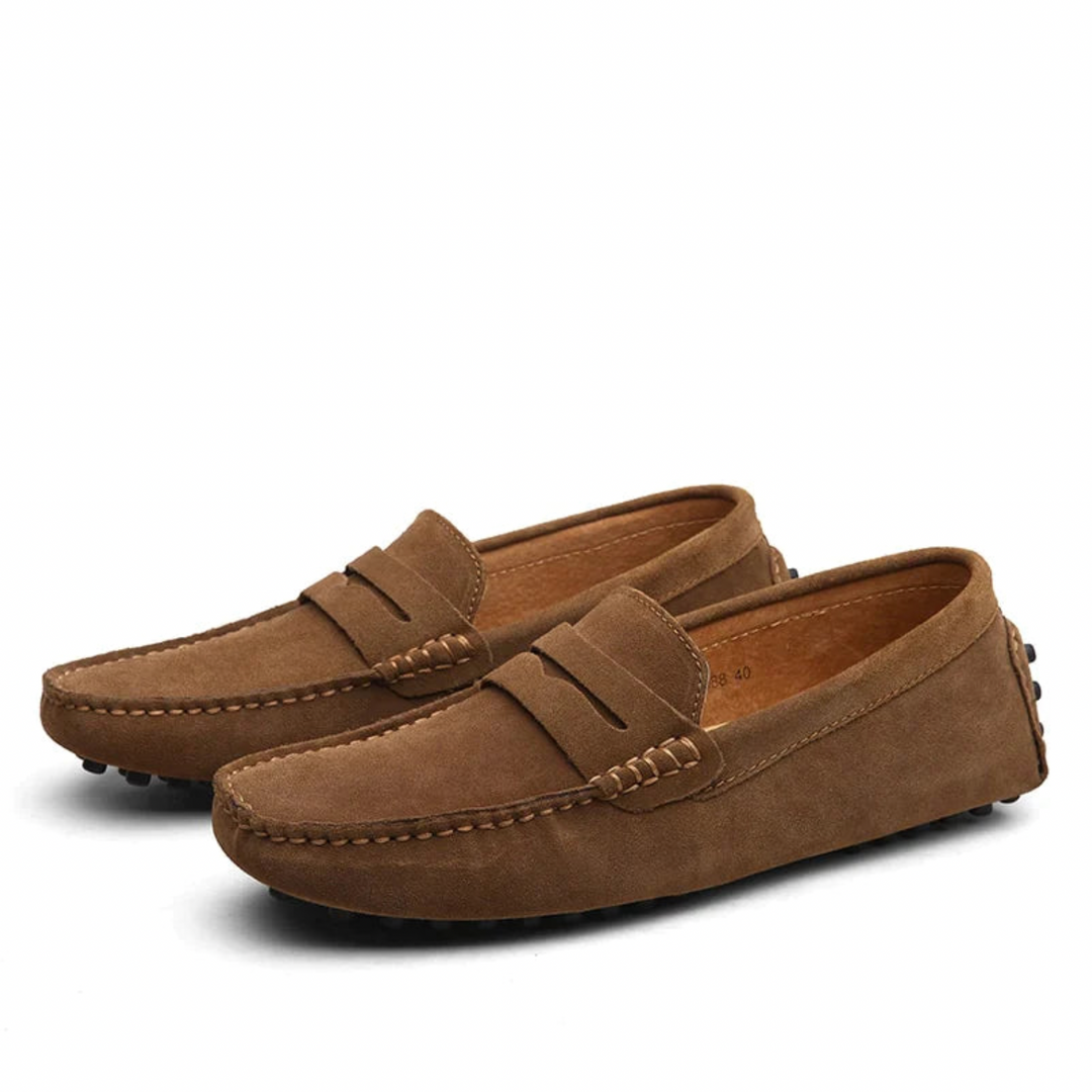 Mens Casual Loafers Leather Slip-On