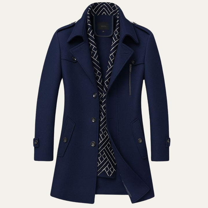 Mens Tailored Coat Wool Blend Slim Fit