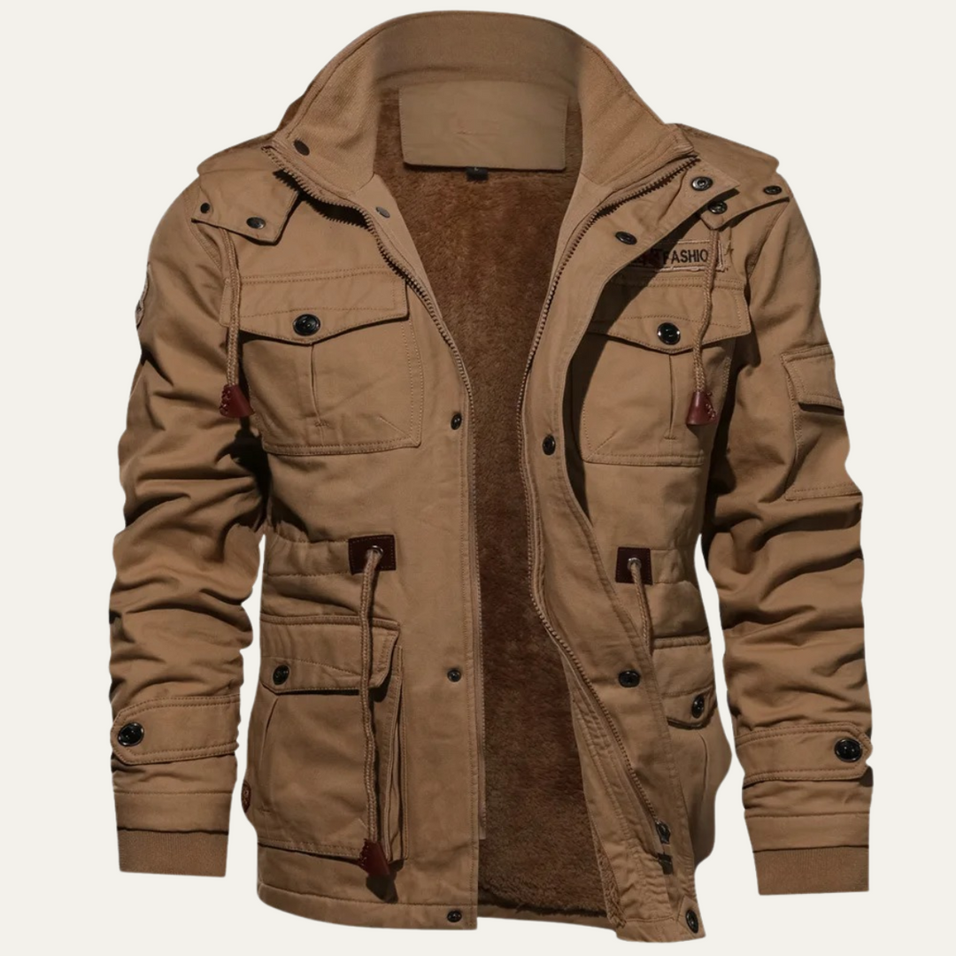 Mens Padded Cargo Jacket Winter Insulated Warm - BritishMode