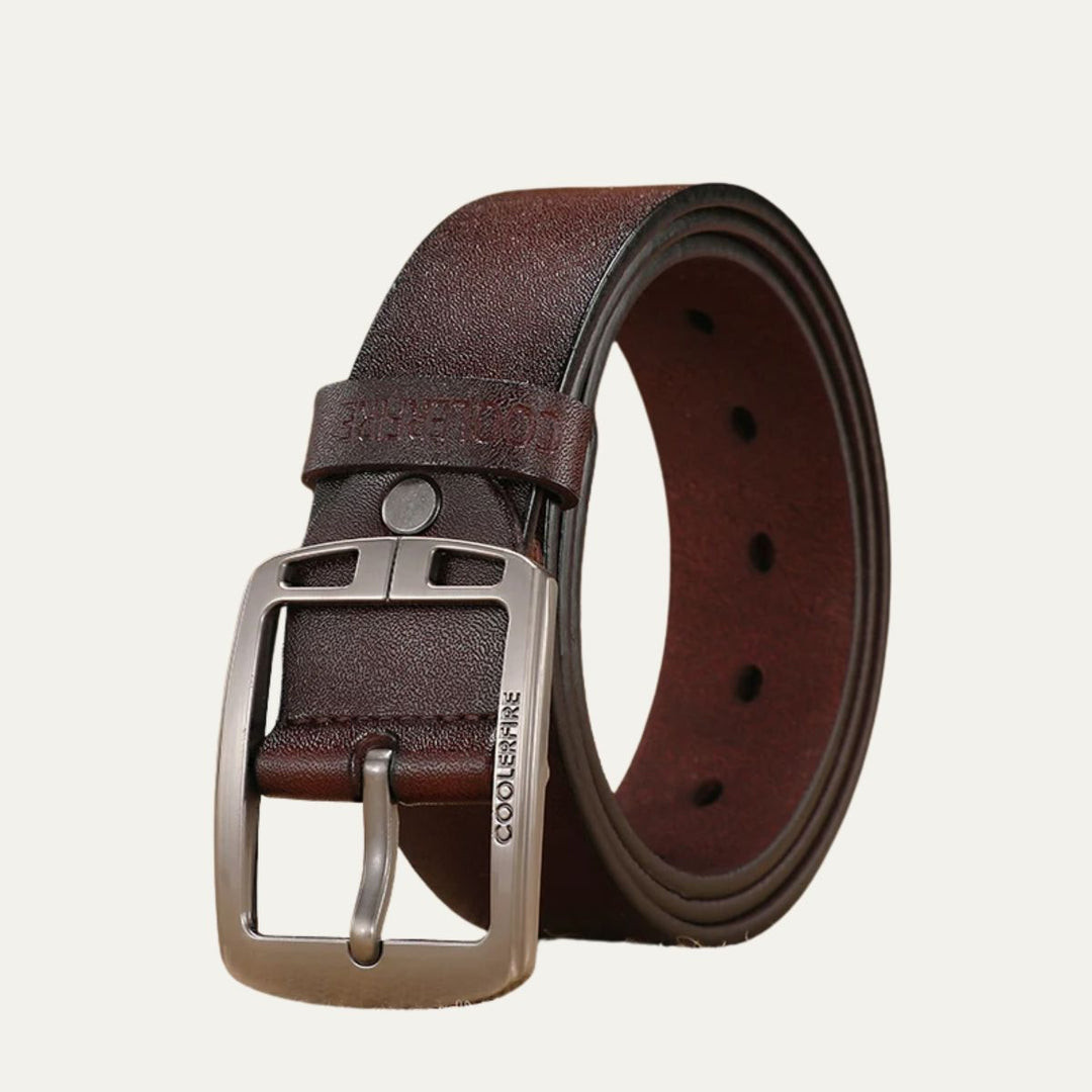 Unisex Leather Belt Genuine Cowhide Modern Vintage Style - BritishMode