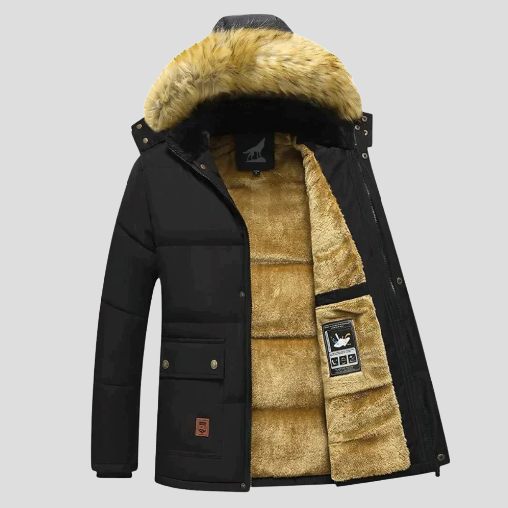 Mens Winter Parka with Removable Hood Cold Weather Fit - BritishMode