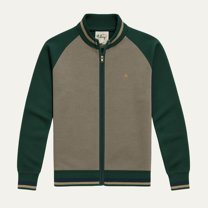 Mens Full Zip Jacket Raglan Sleeve Color Block