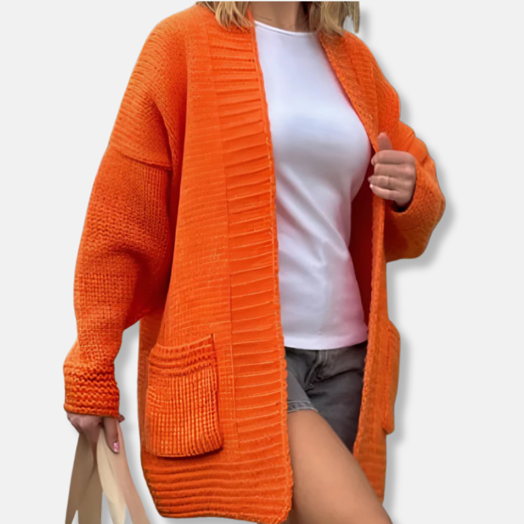 Womens Longline Cardigan Ribbed Knit Oversized Loose Fit Open Front - BritishMode