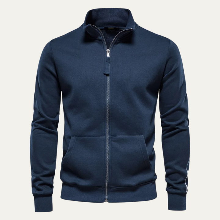Mens Casual Cotton Jacket Zip-Up with Pockets - BritishMode