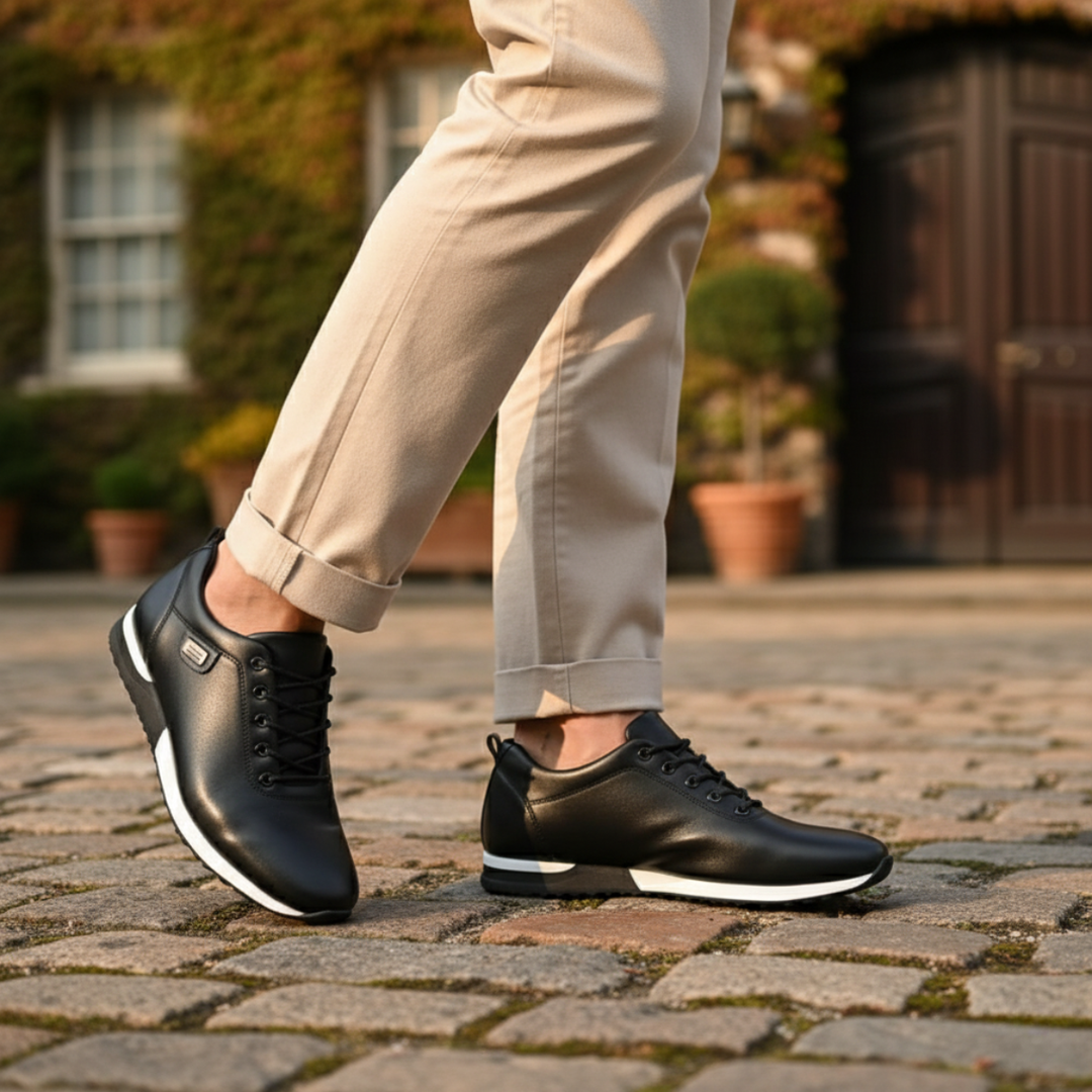 Mens Orthopedic Leather Sneakers Comfortable Fit