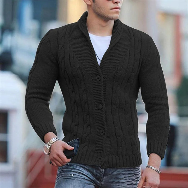 Mens Sweater Cardigan Wool Blend Relaxed Fit - BritishMode
