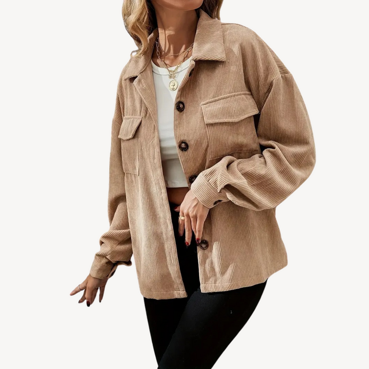 Womens Corduroy Jacket Button-Down Fit - BritishMode