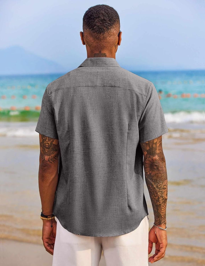 Mens Casual Beach Shirt Relaxed Fit