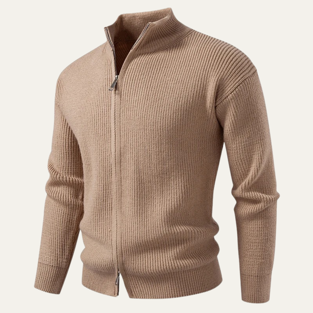 Mens Knitted Cardigan Stand Collar Winter Style - BritishMode