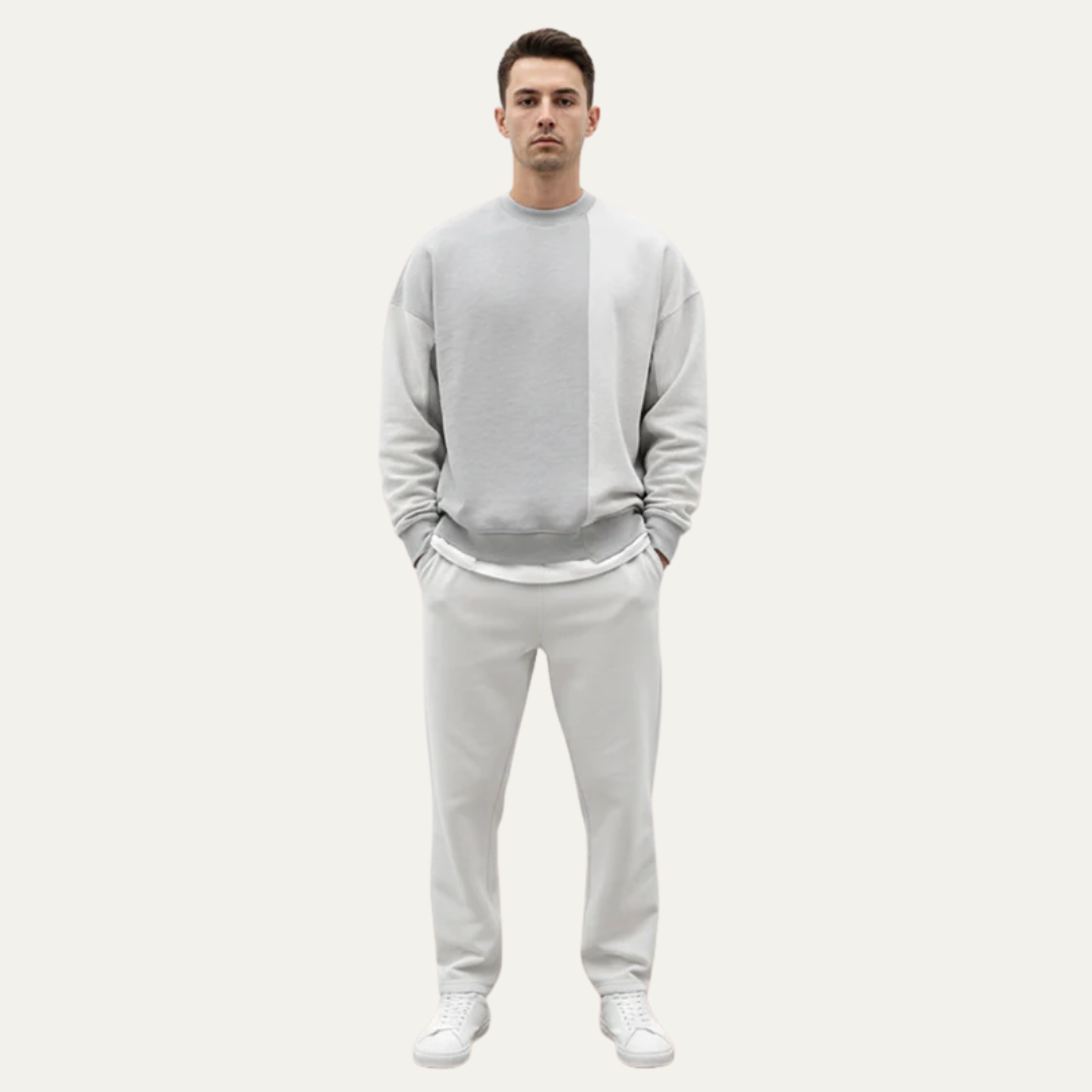 Mens Oversized Crewneck Sweatshirt Exposed Seam Detail - BritishMode
