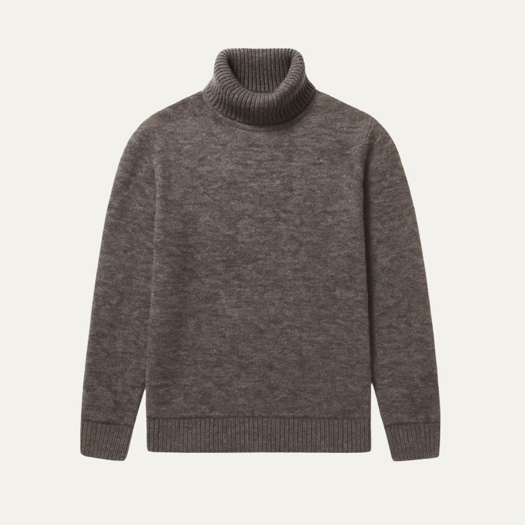 Mens Merino Wool Turtleneck Sweater Slim Fit - BritishMode