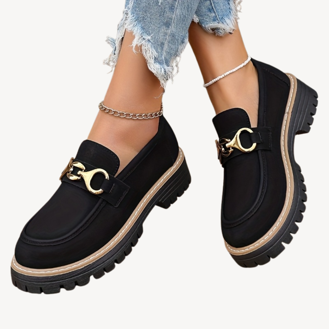 Womens Orthopedic Loafers with Buckle Closure - BritishMode