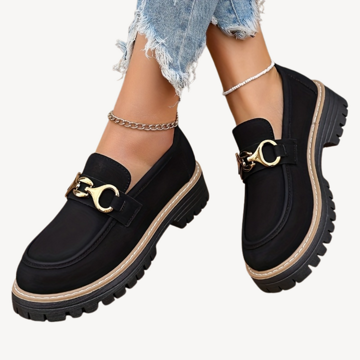 Womens Orthopedic Loafers with Buckle Closure - BritishMode