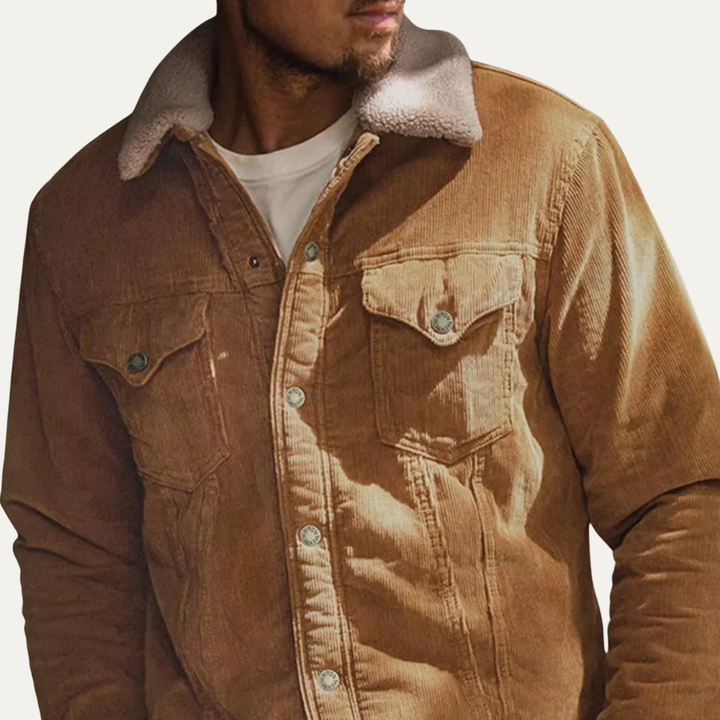 Mens Corduroy Trucker Jacket Sherpa Collar