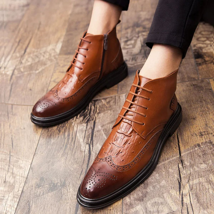 Mens Chelsea Boots Leather Business Winter Style