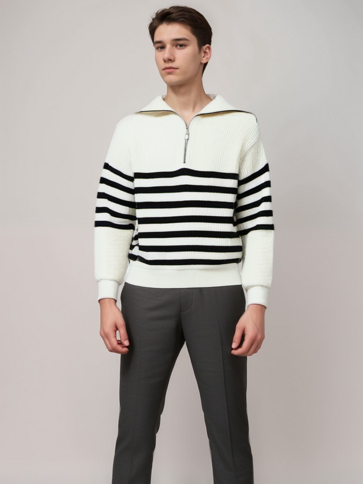 Mens Knit Sweater with Zip Warm Fit