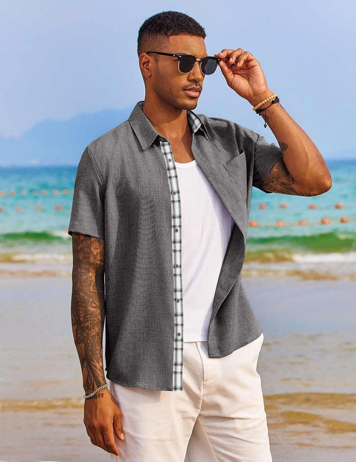 Mens Casual Beach Shirt Relaxed Fit