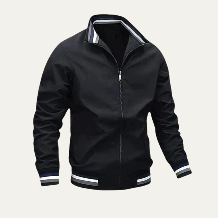 Mens Track Jacket Lightweight Striped Collar - BritishMode