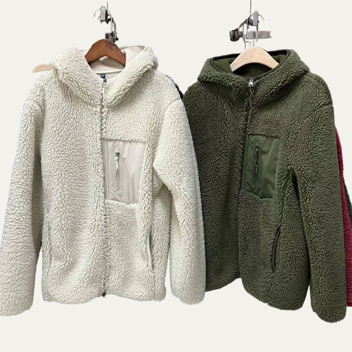 Mens Full Zip Sherpa Fleece Jacket Hooded